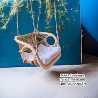 ราคา พร้อมส่ง ชิงช้าหวายแท้ แบบแขวน 1ที่นั่ง แถมเบาะสีขาวฟรี (25194259873)