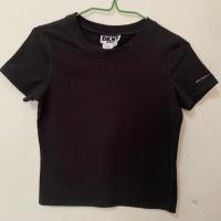 ราคา เสื้อยืดเด็กแขนสั้นสีดำสนิท DKNY made in usa (3148205108)