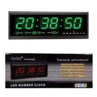 ราคา ﻿นาฬิกาดิจิตอล LED Number Clock รุ่น HB4819SM ขนาด 48X19X5cm(ตัวเลขสีเขียว) (6061210345)