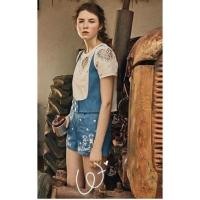 ราคา P306 D3 New ชุดเซ็ท สีฟ้าขาว ป้าย Muse M เสื้อ อก 33-34 ยาว17.5 เอว 27-28 สะโพก 36-37 ยาว 14 งานปัก (1964168655)