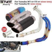 ราคา Motorcycle Exhaust Full Systems Slip On For Yamaha R7 MT07 MT-07 FZ-07 2021-2023 Modify Front Link (52902279128)