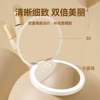 ราคา Super Large Mirror Surface-Hall Switch On-On-The-New Double-Sided Mirror 1X/3X Flip Small Mirror Portable Folding led Makeup Mirror with Light (40806592160)