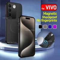 ราคา VIVOV27 ProปลอกสําหรับVIVO V27 Pro V27Pro VIVOV27Pro 5G Matteคาร์บอนไฟเบอร์รูปแบบแม่เหล็กอ่อนชาร์จไร้สายเคสโทรศัพท์ปกป้องกันกระแทกฝาหลังปลอก (26137221813)
