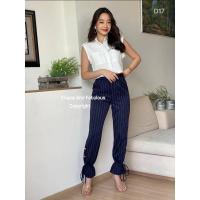 ราคา งานป้ายClassy เซทเสื้อครอป กางเกงขายาว (10908299549)