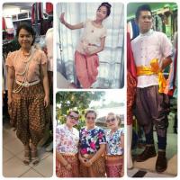 ราคา โจงกระเบนกินรี ผ้าพิมพ์ทองสุโขทัยหญิง เอวสม็อค (1311292891)