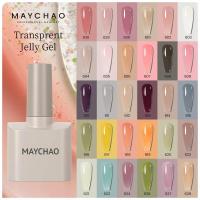 ราคา MAYCHAO 12ml Translucent Jelly Gel Nail Polish Nude Pink All For Manicure Semi Permanent Soak Off UV LED Gel Nail Art Va (28411765020)