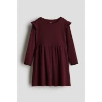 ราคา H&M(เอชแอนด์เอ็ม) เดรสถักริบบิ้นสไตล์ริบ Girls Rib-knit frill dress 1307285_2 (42022168287)