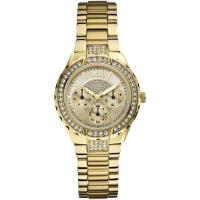 ราคา ลดเพิ่ม 330 ใส่โค้ด INCZ8H3 ﻿GUESS Women's Sparkling Hi-Energy Mid-Size Gold-Tone Watch Gold รุ่น W0111L2 (6641356427)