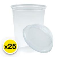 ราคา เอโร่ แก้วจัมโบ้ PP ใส พร้อมฝา ขนาด 32 ออนซ์ x 25 (ARO Jumbo Cup PP with Lid 32 oz x 25) (22572541097)