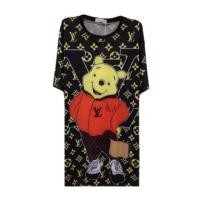 ราคา เดรสลายหมีพูห์ ผ้ารู (Size สาวอวบ) (12852472649)