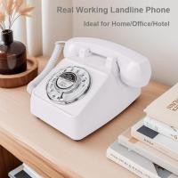 ราคา BTM 1 ชุดโทรศัพท์โต๊ะเก่าล้อหมุนโทรศัพท์การทํางานเสียงดังแบบดั้งเดิม (56153582177)