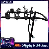 ราคา Soyoung Soyoung รถติดท้ายรถที่วางแร็คจักรยานพกพา 3 จักรยานสำหรับรถเก๋งรถ SUV รถตู้ไม่มีสปอยเลอร์หลังความจุน้ำหนักสูงสุด 99 ปอนด์/45 กก.-สีแดง (43073679792)