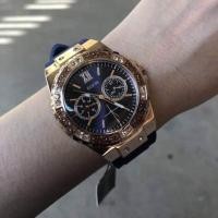 ราคา GUESS Multifunction Crystals Rose Gold Blue Rubber Strap W1053L1 (1531187925)