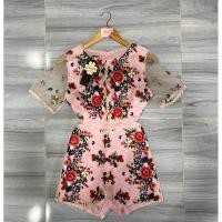 ราคา ใหม่มือ1จั้มสั้นสีชมพูงานปักดอก แต่งผ้าซีทรู มีซับใน ซิปหลัง ไซส์S งานป้าย bo rich ta ผ้าดี ทรง สี ตามภาพ (27103320746)