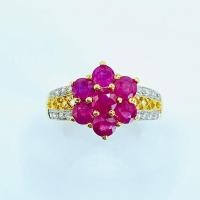 ราคา แหวนทองsize 55 ; แหวนทอง พลอยทับทิมพม่า เพชรแท้ A21657 (26573615741)