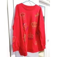 ราคา เสื้อสเวตเตอร์คอกลมสีแดงรีดเพชรสีทองลวดลายสวยงาม แขนยาว ชายจั้ม ผ้ายืดเด้ง Free size (6478065940)