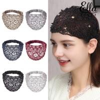 ราคา Ellastore123 4 ชิ้นผู้หญิงแถบคาดศีรษะดอกไม้ลูกไม้ Hollow Design Faux Pearls ผม Hoop Boho สไตล์กว้างยืดหยุ่นอุปกรณ์เสริมผม (46952161465)