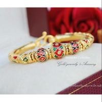 ราคา กำไลข้อมือลงยาสุโขทัย งานหุ้มทอง 5 ไมครอน ใส่สวยๆแบบไทยๆ (2178713545)
