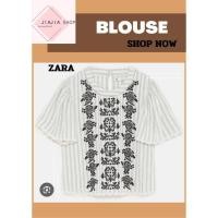 ราคา เสื้อเบลาส์ งานปัก ZARA (มือสองงานคัด สภาพใหม่) (24395192802)