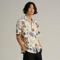 ราคา Mc JEANS เสื้อเชิ้ต Unisex เสื้อฮาวายแขนสั้น สีขาวอมครีม พิมพ์ลาย MSSZ289 (40719587946)