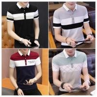 ราคา เสื้อโปโลผู้ชายเสื้อยืดแขนสั้นเกาหลีปกแนวโน้มเสื้อลําลองเสื้อผ้าแฟชั่นขนาดพิเศษ Kemeja lelaki (24387691171)