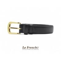 ราคา - เข็มขัดหนังวัวแท้ลาย Pebble สีดำ พร้อมหัวเข็มขัดทองชุบ #2F0012 (42704583200)