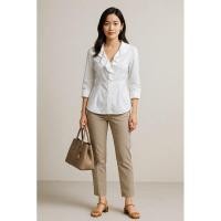 ราคา เสื้อแขนยาวสีขาวผู้หญิงคอระบายแบรนด์ Simply Vera Vera Wang (28024878494)