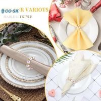 ราคา COUTR 12 ชิ้น Pearl ผ้าเช็ดปากแหวนทองแหวนผู้ถือลูกปัด Rhinestone Serviette แหวนหัวเข็มขัดยืดหยุ่นสําหรับงานแต่งงานอย่างเป็นทางการ VN (52553618834)