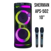 ราคา SHERMAN APS-502 ลำโพงปาร์ตี้ บลูทูธ ล้อลาก เบสคู่ ขนาด 10 นิ้ว กำลังขับ 80W (28022940579)