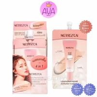 ราคา (6ซอง/กล่อง) MERREZCA dewy skin makeup base SPF50 PA+++ เมอร์เรซกา ดิวอี้สกิน เบสรองพื้น 4in1 [5639] (22049273924)