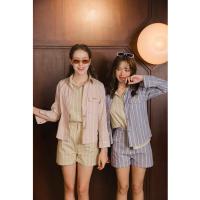 ราคา ROLLING STRIPE PASTEL (PINK/PURPLE) SHIRT (24886683699)