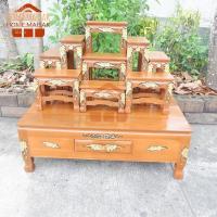ราคา โต๊ะหมู่บูชาไม้สักทอง แกะลายลงทอง หมู่ 9 หน้า 5 กว้างยาวสูง 56x90x79 ซม. (23448737374)