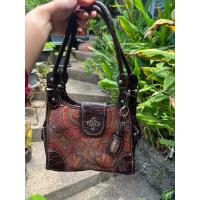 ราคา Rosetti Tapestry Faux Croc Shoulder Bag Purse 9.5" x 8" เป็นผ้าทอสวยสายเป็นหนังถัก เก๋มาก (23770651728)
