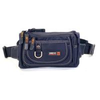 ราคา กระเป๋าคาดเอวสะพายหน้าอกผ้าสีดำHEYI แบบซิปเยอะหลายชั้น (1922751762)