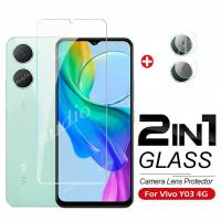 ราคา 2in1 กระจกนิรภัยแบบเต็มหน้าจอป้องกันฟิล์มพร้อมกล้องเลนส์สําหรับVivo y03t y03 4G 2024 ป้องกันหน้าจอฟิล์มสําหรับVivo y03t y03 Y 03T VivoY03 VivoY03T 4G (24519993999)