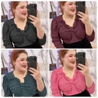 ราคา เสื้อยืดคอโบว เสื้อสาวอวบ แฟชั่นสาวอวบ (14523739576)