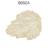 ราคา Bosca Living - แผ่นรองจานทรงกลมลายใบไม้สีทองขนาดใหญ่ / เสื่อจานอาหารค่ํา PVC (42300321128)