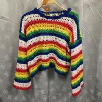 ราคา เสื้อครอปไหมพรมสีรุ้ง (20752789001)