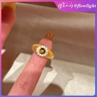 ราคา [กล่องของขวัญฟรี]แหวนพลอยชุบทองหรูหราแหวนเพชรสีขาวแหวนวินเทจสุภาพสตรี (56102976530)