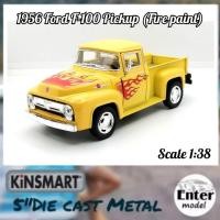 ราคา KINSMART​ โมเดลรถเหล็ก​ ลิขสิทธิ์​แท้ รถคลาสสิค กระบะ ฟอร์ด 1956 Ford F-100 Pickup (Fire paint) Scale 1/38 ยาว 12.5cm (21490239641)