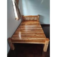 ราคา SUKP เตียงนอน 3.5 ฟุต ไม้สักทอง สีสักธรรมชาติเคลือบเงา SUKP-372 (27861467211)