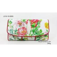 ราคา L 019-16-0809 กระเป๋าหนังปลากระเบนสามพับลายดอกไม้ (2341500562)