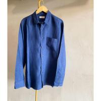 ราคา Preloved Uniglo เสื้อเชิ้ตผ้าลินิน สีกรมท่า sz. xl (43222089312)