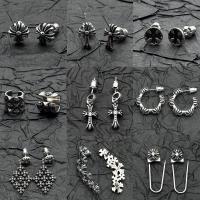 ราคา Chrome * Hearts Retro Cross Earrings สำหรับทั้งผู้ชายและผู้หญิง (41076116528)