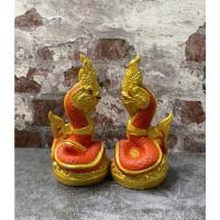ราคา พญานาคคู่รัก ปูนปั้น 1 คู่(สีส้ม) (3659186757)