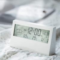 ราคา นาฬิกาตั้งโต๊ะ นาฬิกาปลุก ปลุกดิจิตอล เทอร์โมมิเตอร์ clock ตกแต่งบ้านสีขาว E19 (26806318783)