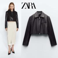 ราคา ZARA Crop เสื้อหนัง ทรงครอป แท้ (24729152466)