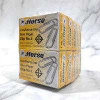ราคา ลวดเสียบกระดาษ ตราม้า No.1 แบบกลม คลิปหนีบกระดาษ Paper Clips (ยกแพ็ค 10 กล่อง) (10422537092)