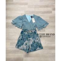 ราคา จั้มสูทกางเกงขาสั้นช่วงบนผ้าวิ้ง ชาวงกางเกงเป็นผ้าทอลายสวยๆ (21234461401)