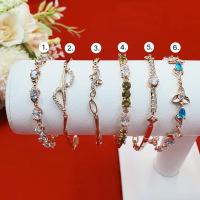 ราคา สร้อยข้อมือฝังเพชร พลอย เพทาย สีนาก ยาว 7 นิ้ว สร้อยข้อมือนาก สร้อยข้อมือพลอย ตะขอคลิปล็อค เครื่องประดับ (20817904851)